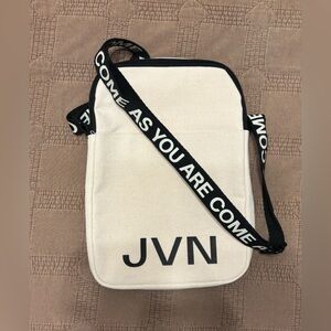 JVN by JOVANI - Adjustable Strap “Come As You Are” Canvas Crossbody Bag